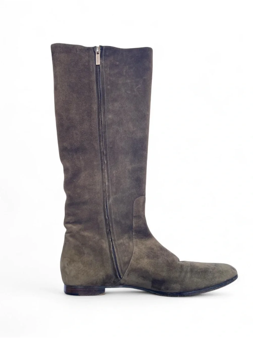 Vintage Jimmy Choo Olive Calf/Knee Length Suede Long Boots